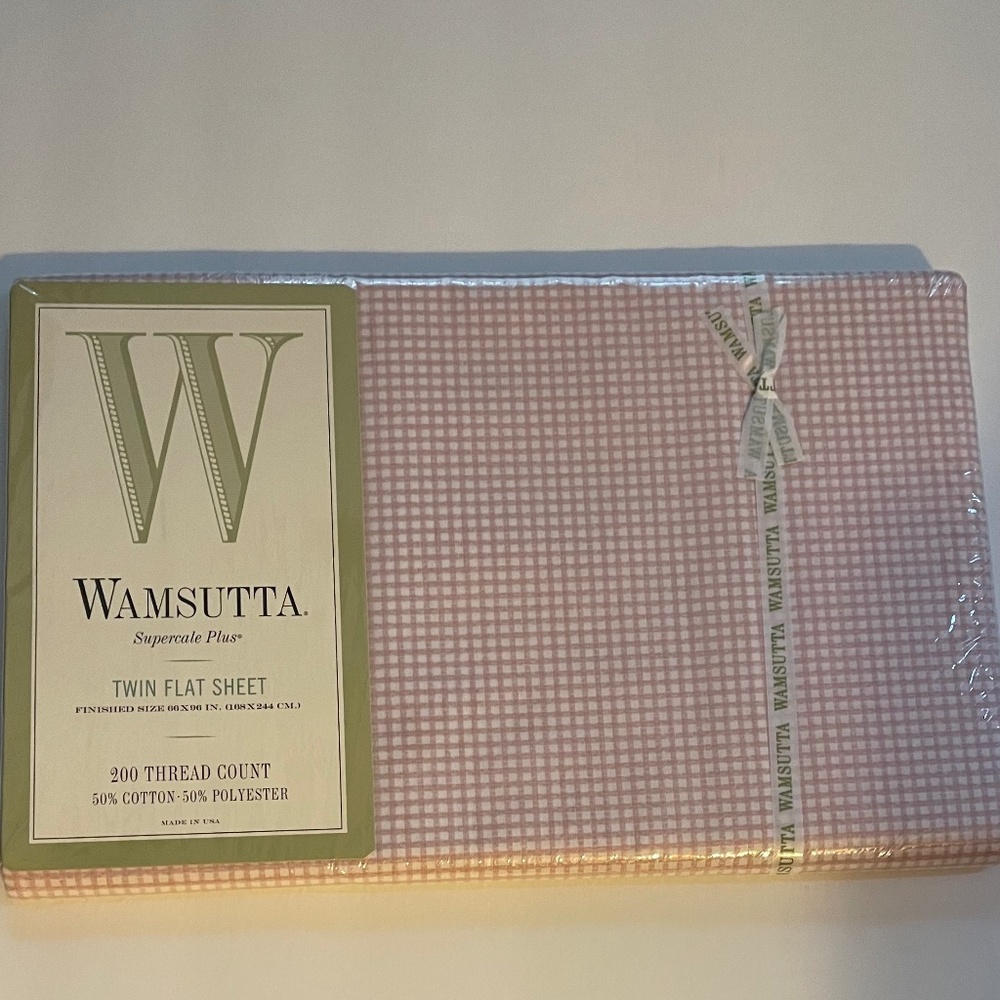 Amara Rise Gingham Check Twin Flat Sheet